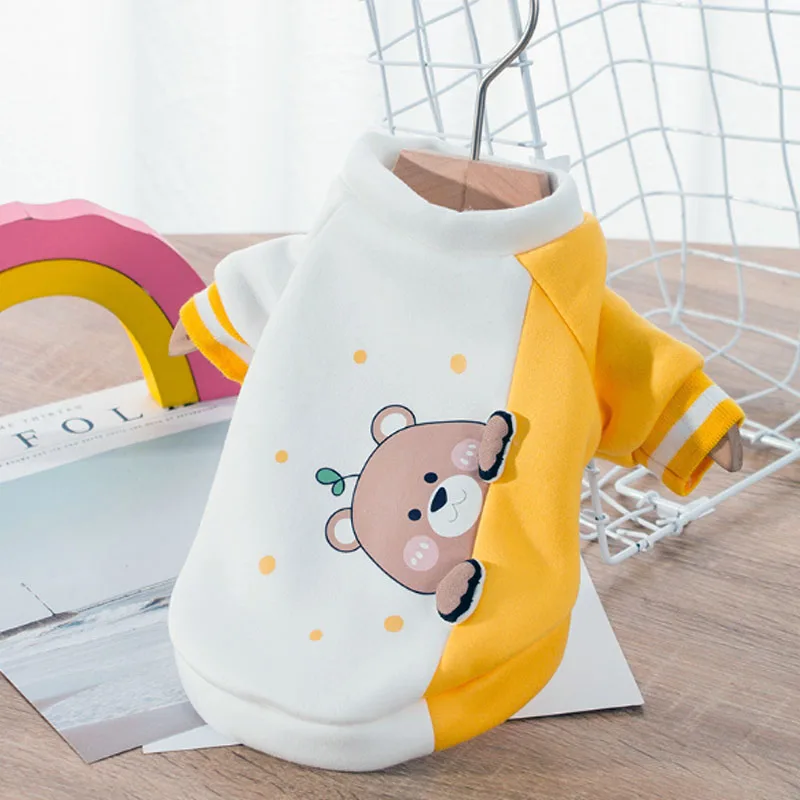 

Pet Dog Hoodies Clothes Cotton Cartoon Thin Pullover Jacket Soft Sweatshirt Puppy Cat Two-legged Casual Shirt Coat for Dogs Cats