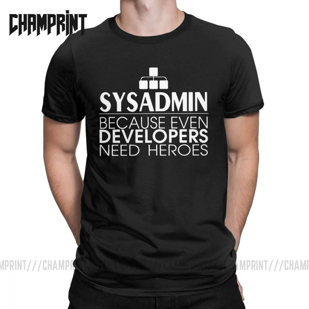 Мужские футболки разработка Sysadmin герои хлопковые Linux Debian Ubuntu администратор идея
