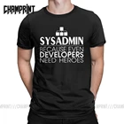 Мужские футболки, разработка Sysadmin, герои, хлопковые футболки, Linux, Sysadmin, Linux, Debian, Ubuntu, администратор, футболки, идея для подарка на одежду