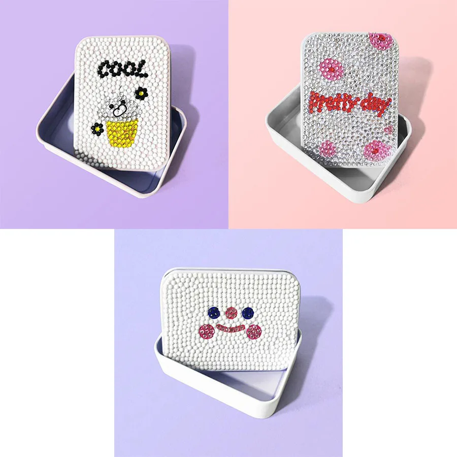 

5D DIY Diamond Painting Candy Storage Box Cartoon pattern Carry Case diamant painting Wax Clay Container For Kids Gift