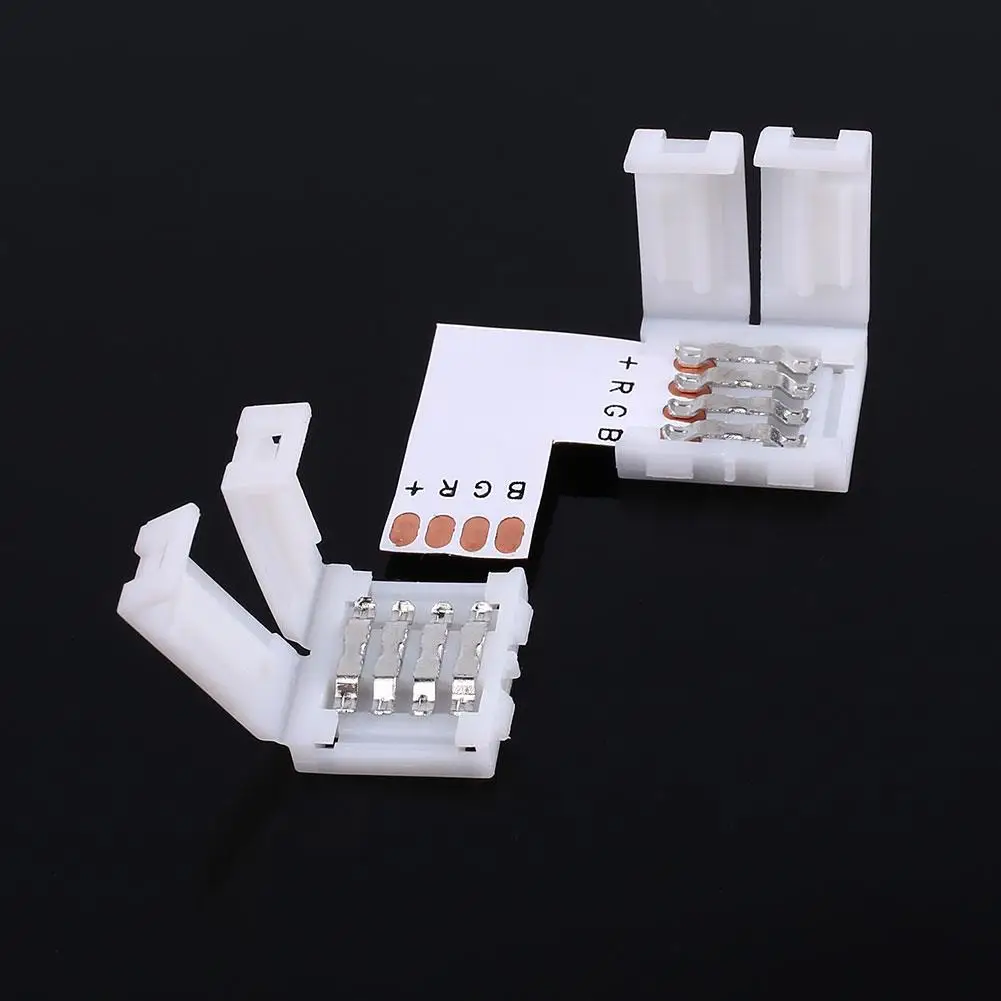 Connector RGB LED Strip Light L Shape Lighting 4Pin Solderless Fitting 10MM Accessories White Adapter | Лампы и освещение