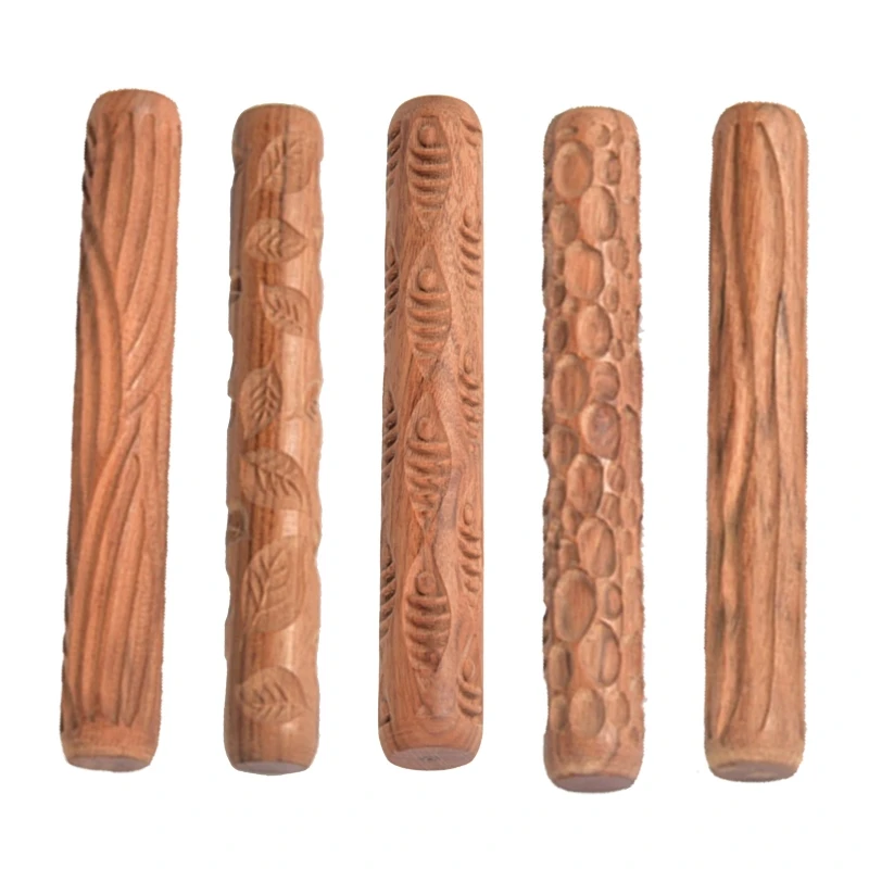 

Pottery Tools Wood Hand Rollers for Clay Clay Stamp Clay Pattern Roller