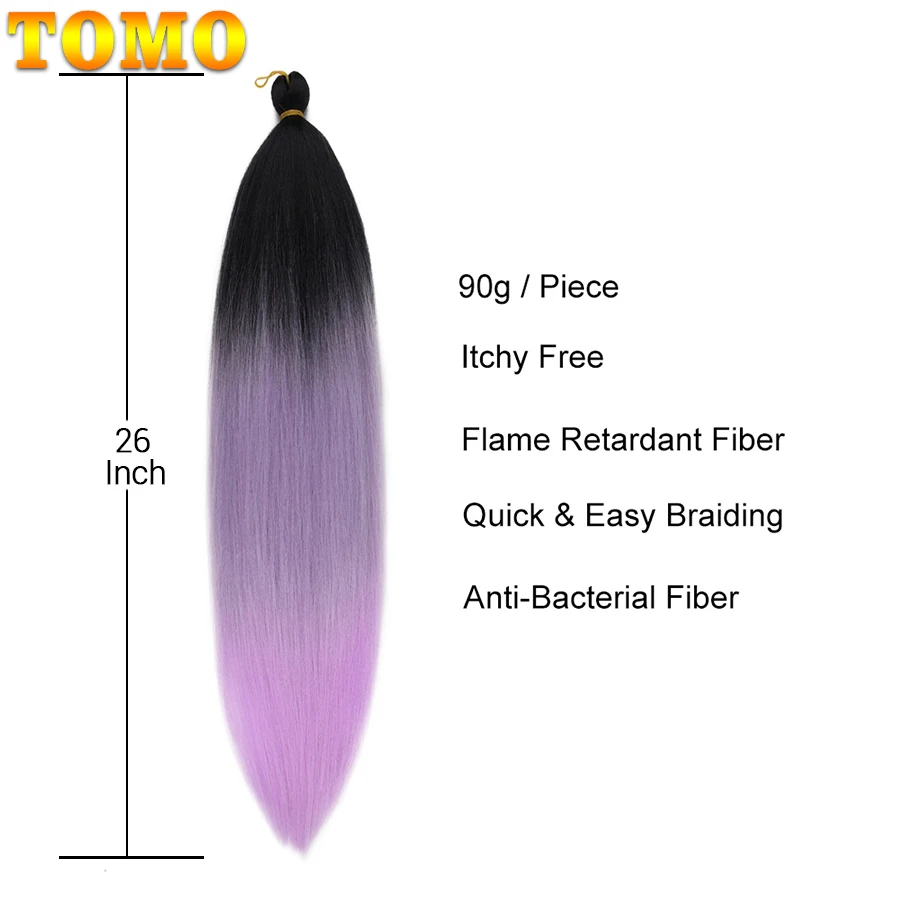 TOMO Ombre легкие плетеные волосы синтетические 26 дюймов профессиональные