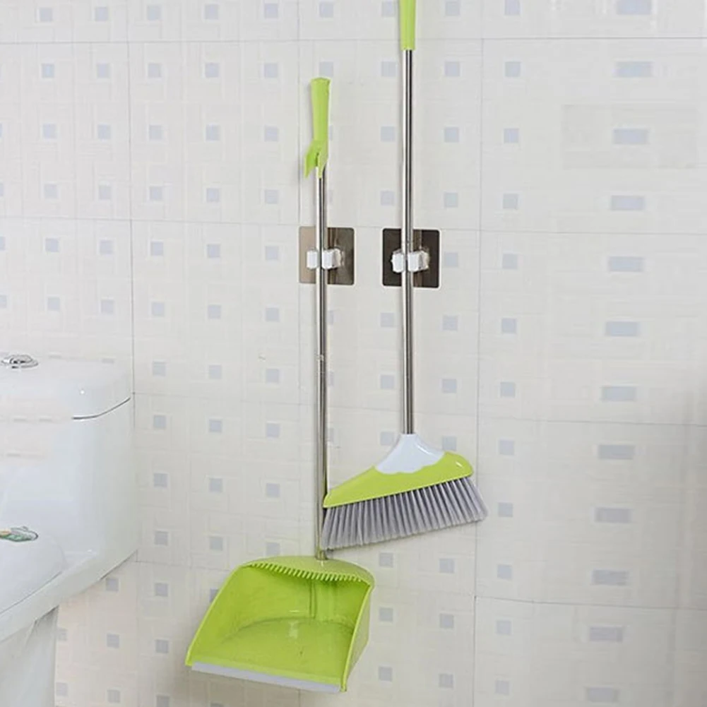 

HOT Wall Mount Mop Organizer 100% Brand New Holder Rack Self Sticking Brush Broom Beautiful Good Nice Quality Hanger Hook 1pc