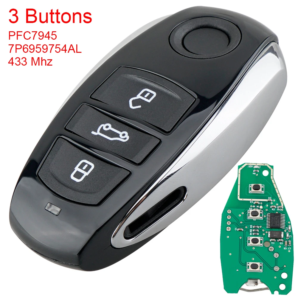 

3 Buttons 433MHz Smart Remote Key Fob with ID46 / 7945 Chip Chip 7P6959754AL Fit for Volkswagen 2011 2012 2013 2014