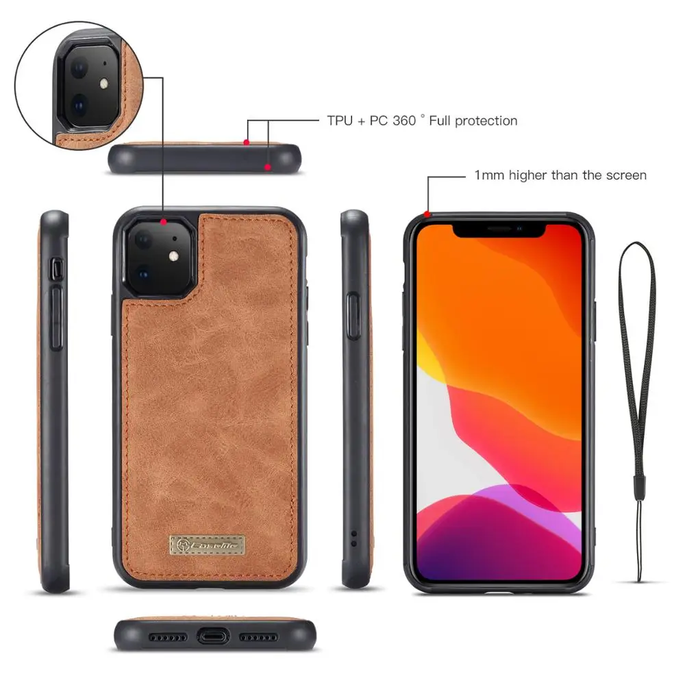 CaseMe для Apple iPhone 11 Pro Max высококачественный роскошный кожаный Магнитный Флип