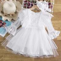 white lace toddler girl baby clothing dresses infant 1 year birthday christening girls tulle dress kids party cake smash outfit