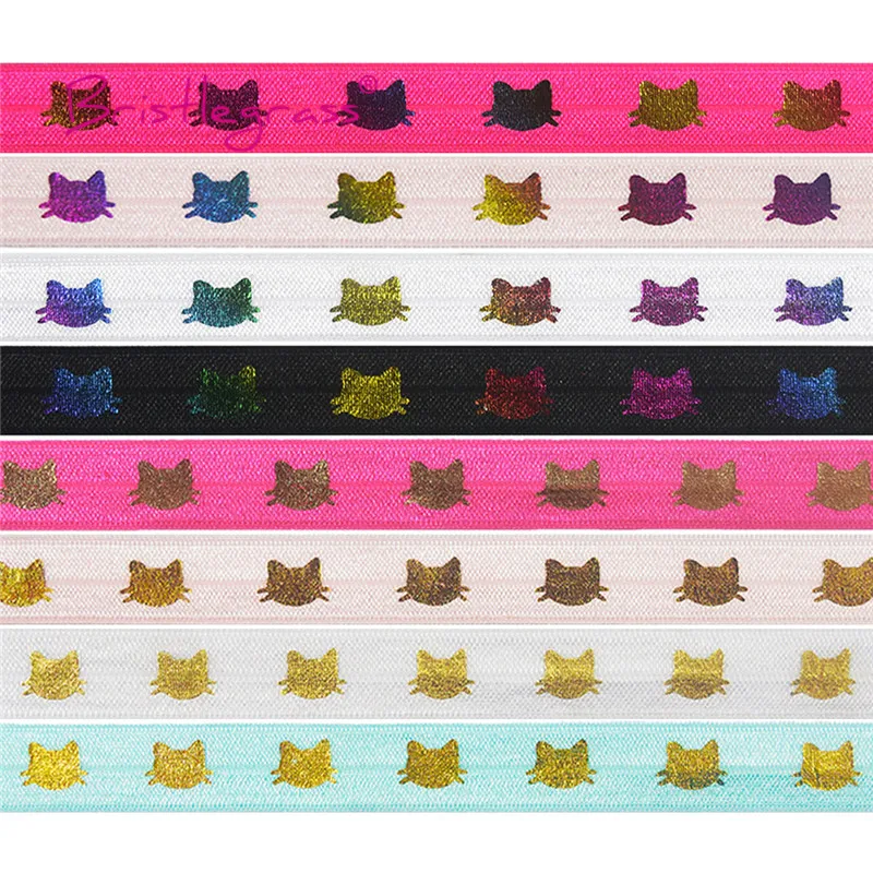 100 ярдов в рулоне 5/8 дюйма 15 мм радужная Золотая фольга форме кота | Дом и сад