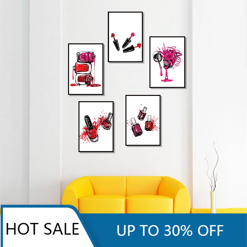Модный макияж лак для ногтей Скандинавская Настенная картина на холсте плакаты