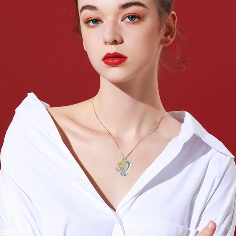 Роза долина искусственная для женщин подвески в форме сердца модные ювелирные