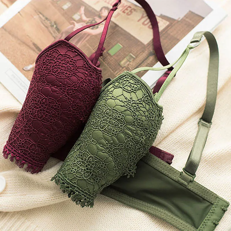 Женские хлопковые трусики Бралетт Roseheart красно зеленые с кружевной отделкой