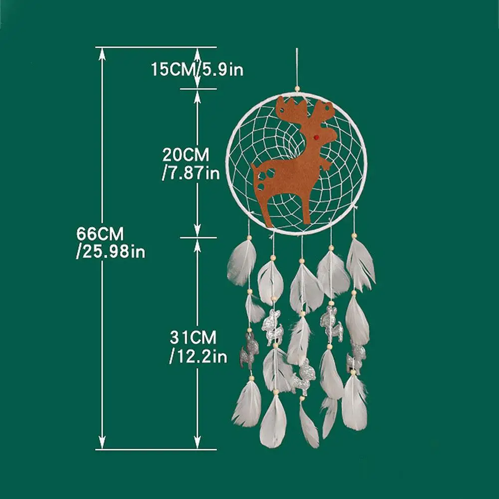 

Snowflake Elk Dream Catcher Handmade Feather Dreamcatcher Wall Hanging Ornament Christmas Decorations New Year Gift Wholesale