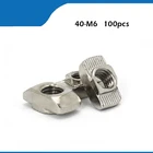 100 шт 40-M6 молотковая гайка M6 блок Т-образные гайки 4040 Алюминиевый Профиль Экструзионный Слот 8 мм