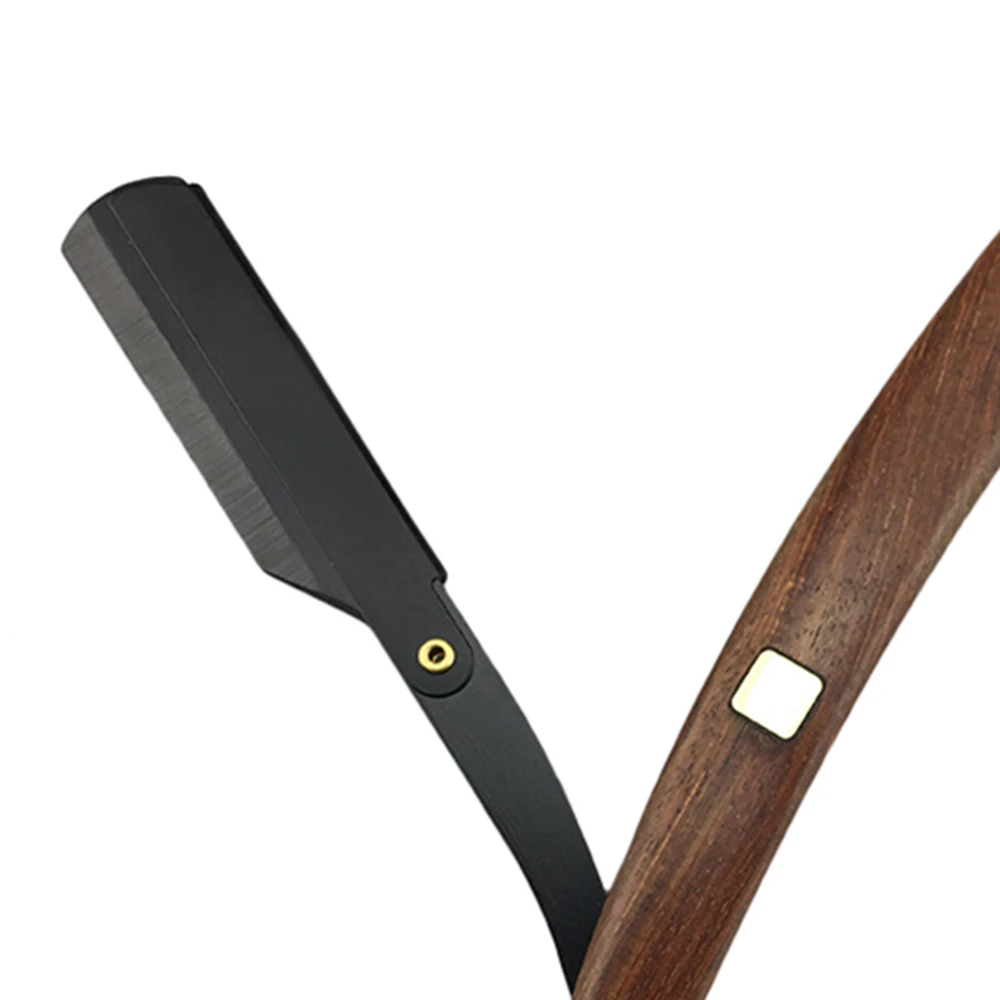 

Wooden Handle Chic Straight Barber Steel Razor Razor Folding Men's Metal Hair Styling Barber Razor Without Blade