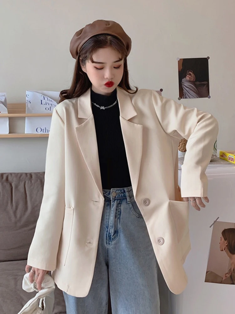 

Apricot Suit Coat Women's Spring Autumn Thin 2021 New Net Red Fried Street Design Sense Versatile Small Suit Leisure