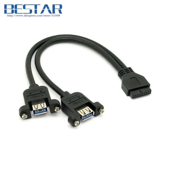 Кабель для подключения к материнской плате с двумя портами USB 3 0 20 Pin см 35 2 м м|pc case