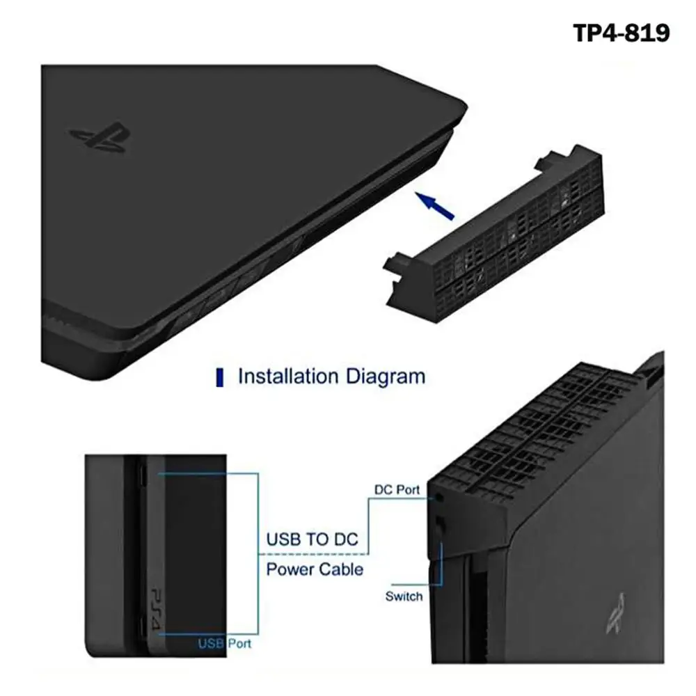 Умный тонкий охлаждающий вентилятор для консоли PS4 умный термостат 3 вентилятора