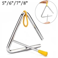 1pc triangle orff musical instruments band percussion educational musical triangolo for children 45678 inch for kids