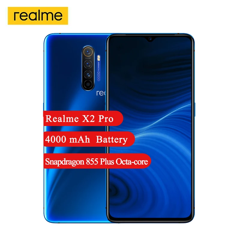 Realme X2 Pro смартфонов Snapdragon 855 плюс Восьмиядерный 6 5 &quot64MP сзади Камера 4000 мА/ч 50 Вт