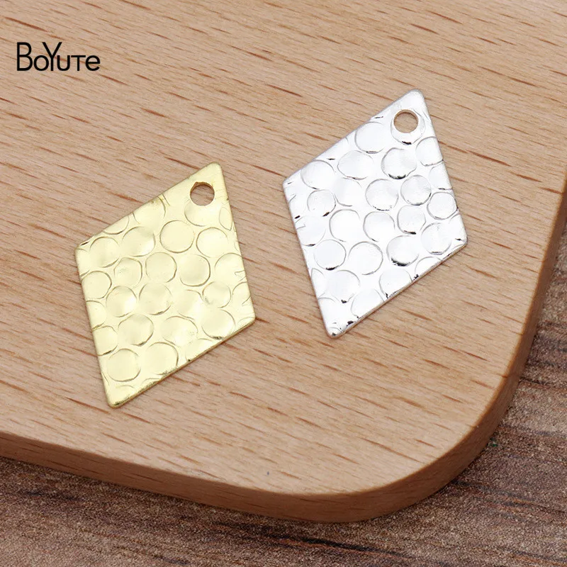 

BoYuTe Wholesale (200 Pieces/Lot) 18*13MM Quadrilateral Metal Brass Charms for Jewelry Making Diy Hand Made Materials