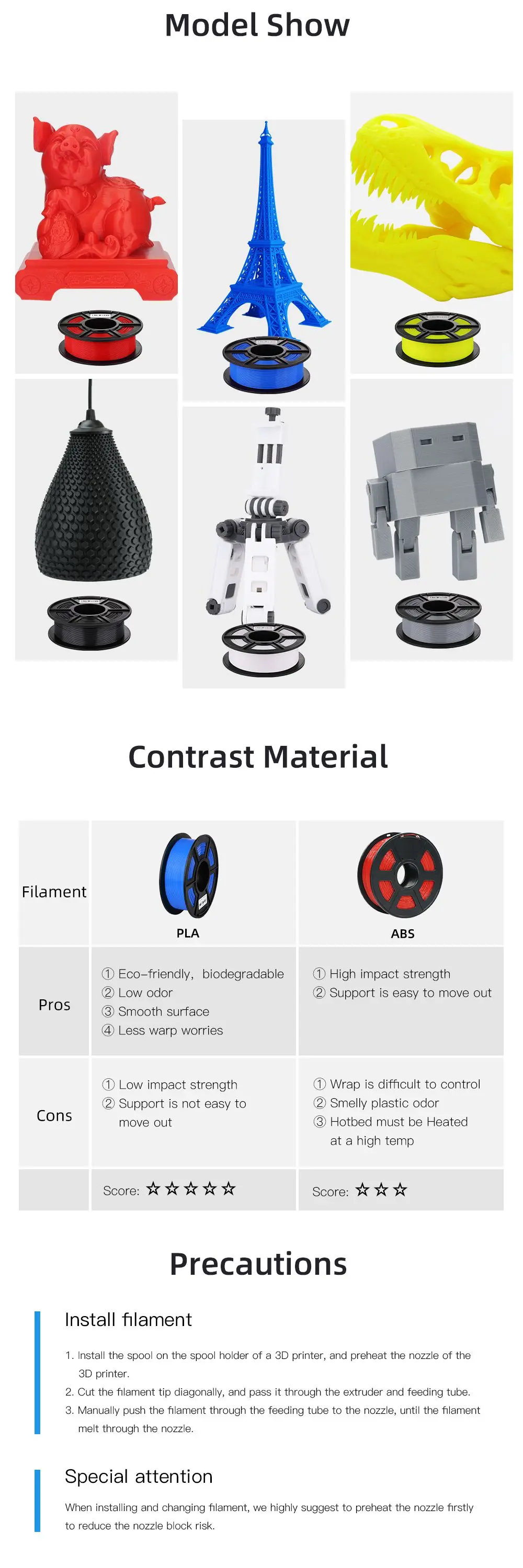 ANYCUBIC PLA Филамент 1,75 мм пластик для 3d принтера 1 кг/рулон аккуратная катушка без запутывания печати гладкий материал для печати
