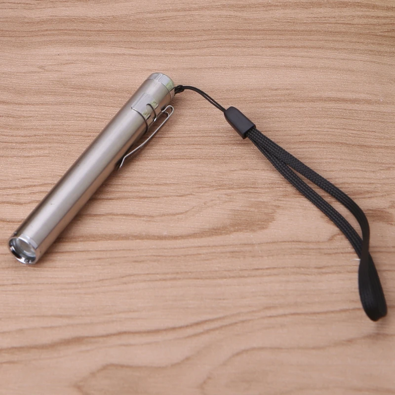 

Round Moon Shape Flashlight Stainless Steel Mini LED Lights Focus Torch Lamp 97BB