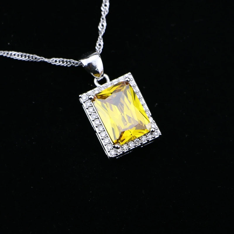 Женская цепочка с кулоном из серебра 925 пробы фианитом|pendants for women|925 sterling silver pendant925