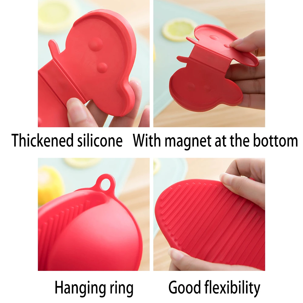 

2 PCS Silicone Kitchen Organizer Insulated Heat Pot Clips Microwave Oven Gloves Hot Plate Clip Anti-scald Thicken