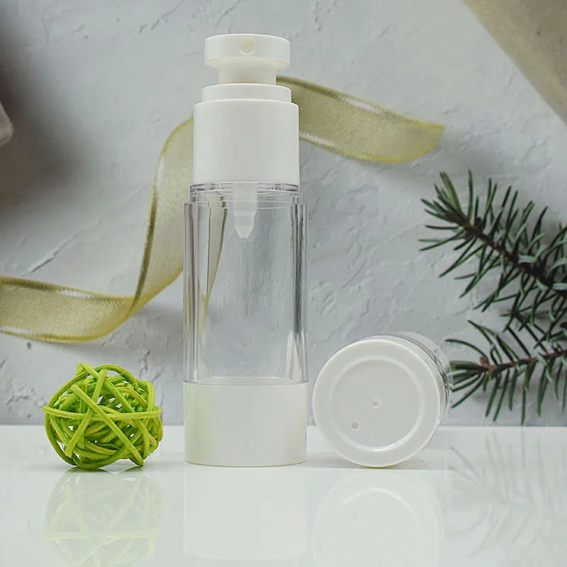 15ml round head plastic airless bottle silver line essence serum/lotion/emulsion liquid foundation skin care cosmetic packing | Красота и