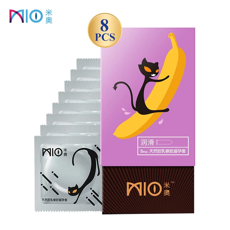 

MIO Condom Extra Lubrication Ultra Thin 8pcs Natural Rubber Latex Water Soluble Smooth Penis Sleeve Sex Intimate Goods for Men