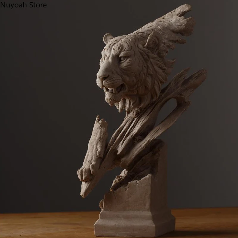 

Креативная Имитация животных, украшения для дома, статуэтка из смолы, тигр, Лев, простые украшения для гостиной, аксессуары