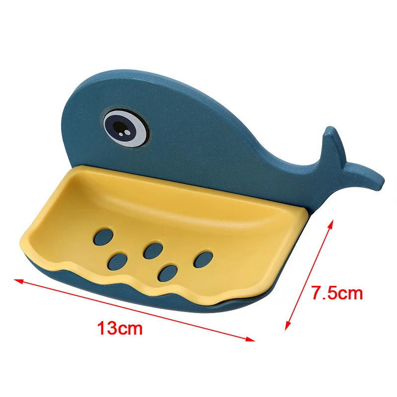 

New Whale Soap Dish Multicolor Bathroom Double-layer Drain Soap Dishes Portable Household Perforated-Free ABS Wall-mounted Shelf