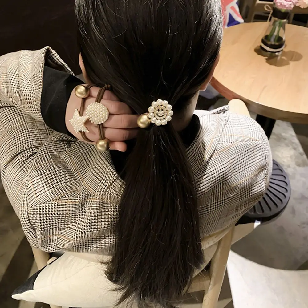 Резинка для волос с жемчугом Женский хвостик резинка аксессуары волос| |