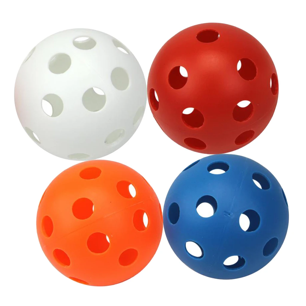 

4 Pieces High Visibility Golf Balls With Hole For Indoor Training