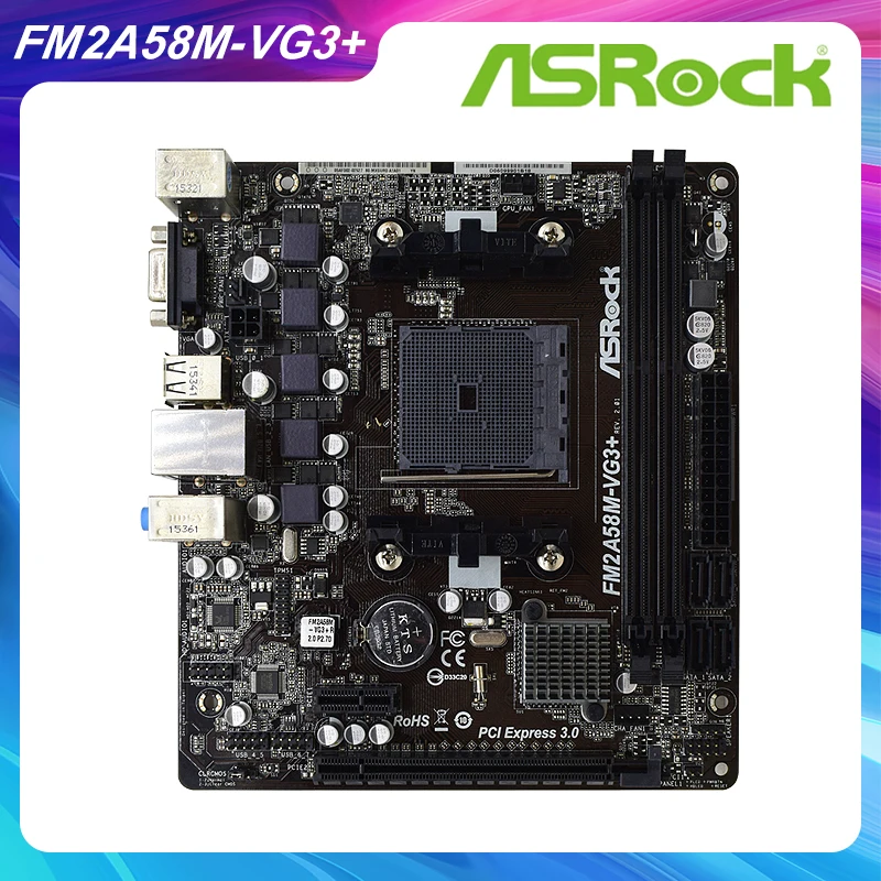 

For ASRock FM2A58M-VG3+ Motherboard FM2 Motherboard DDR3 32GB A10/A8/A6/A4/Athlon Cpus AMD A58 PCI-E 3.0 VGA USB2.0 Micro ATX