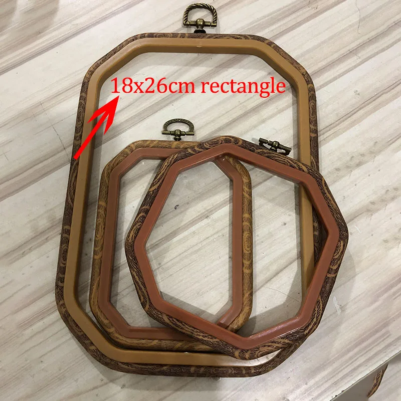 18x26cm rectangle Вышивка обруч Ручное шитье аксессуары деревянные зерна Пластиковый Набор для вышивки крестом пластиковый вышитый растягивающийся инструмент DIY needlector - Цвет: 18x26cm rectangle