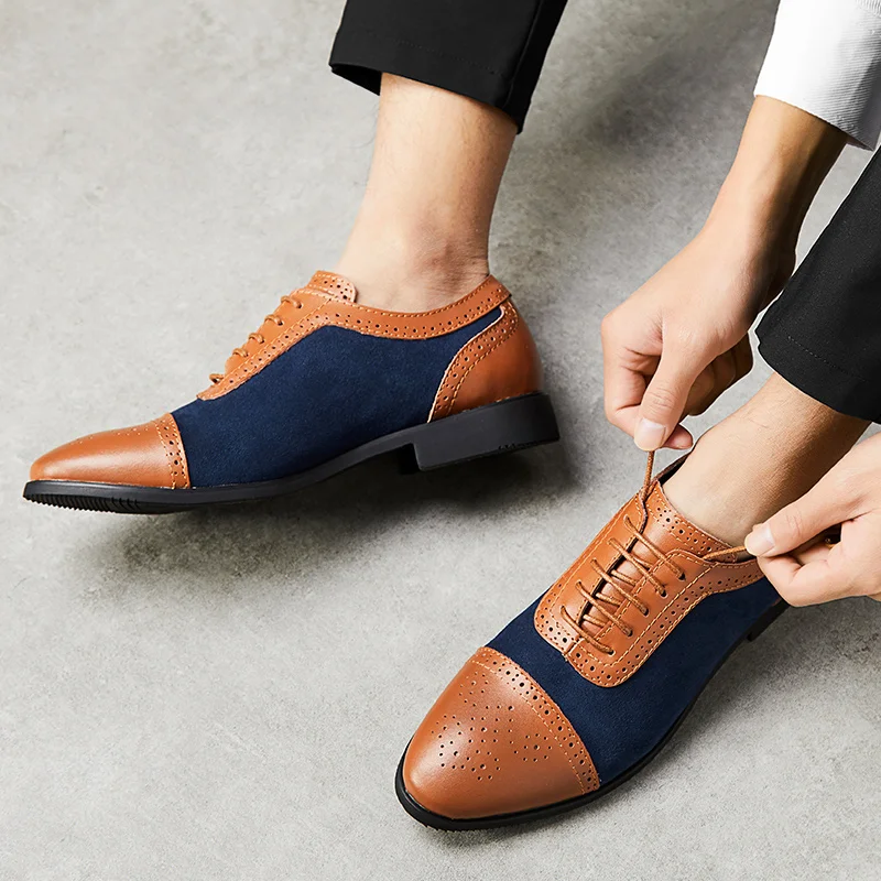New Vogue Retro Bullock Design Men Classic Business Formal Shoes Pointed Toe Leather Oxford Dress Nice | Обувь