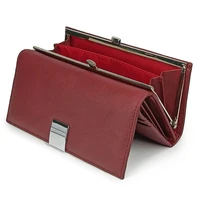 genuine leather women wallet female long clutch money bag luxury brand real leather ladies coin purse wifes gift