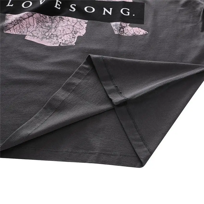 

2021 Summer Style Love Song T-shirt Men Women 1:1 Best Quality Heart print loose Oversize Tops Tee harajuku