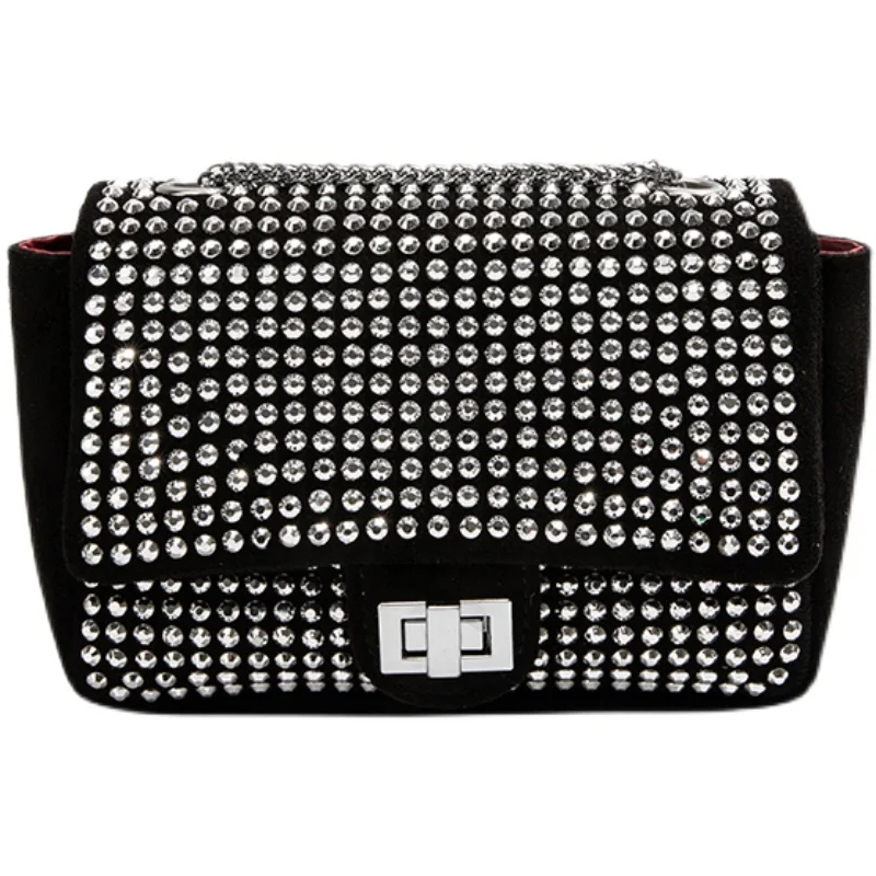 

Shiny Diamond Female Flap Square Bag Quality PU Leather Women's Designer Handbag Chain Shoulder Messenger Bags Buy 1 Get 2 Free