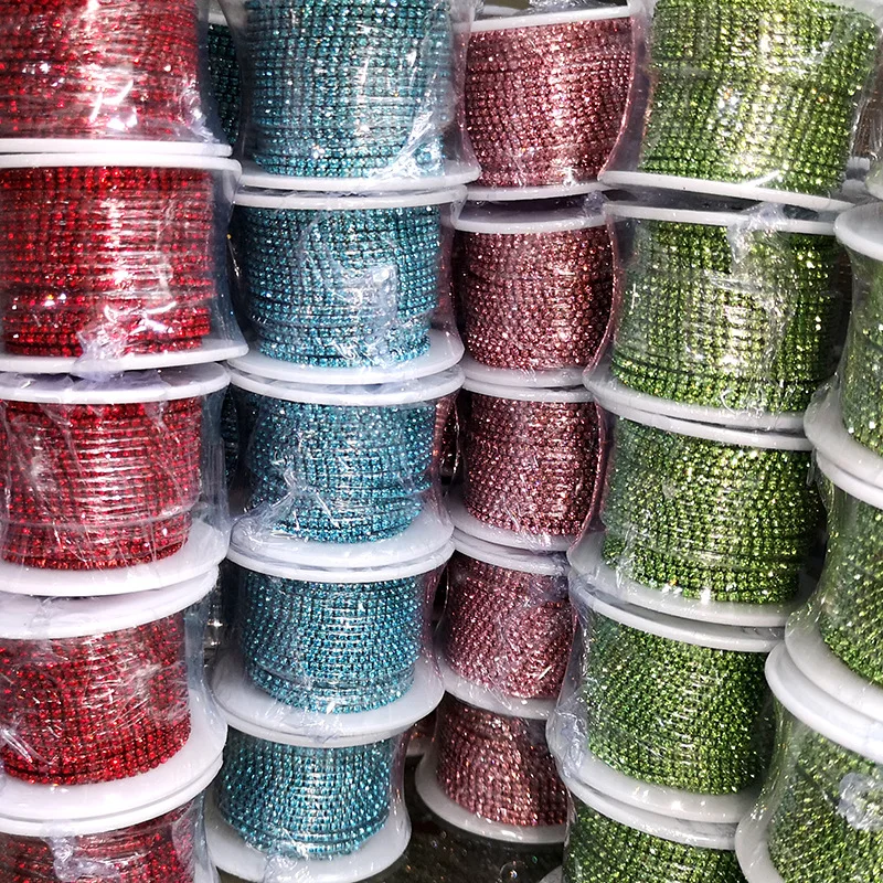 

Crystal Glass Rhinestone Chain Rhinestones Flatback Nail Art Glue on Rhinestone Cup Chain Rhinestones For Clothing Accessories