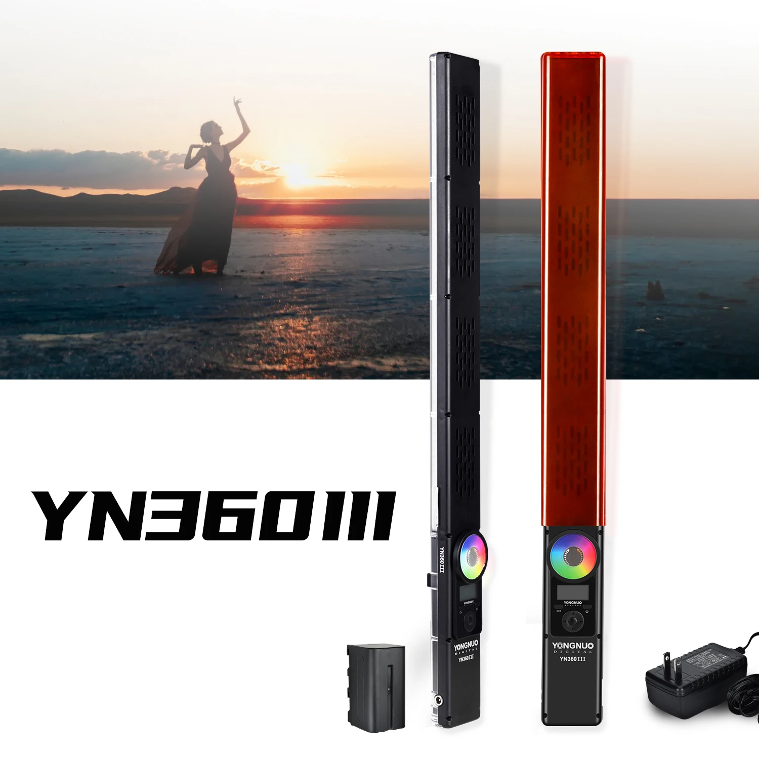 Светодиодная лампа для видеосъемки Yongnuo YN360 III YN360III ручной 3200K-5600K белый/теплый белый/RGB красочный Ice Stick светодиодный видео светильник сенсорный Регулировка управления светодиодный с помощью приложения для телефона