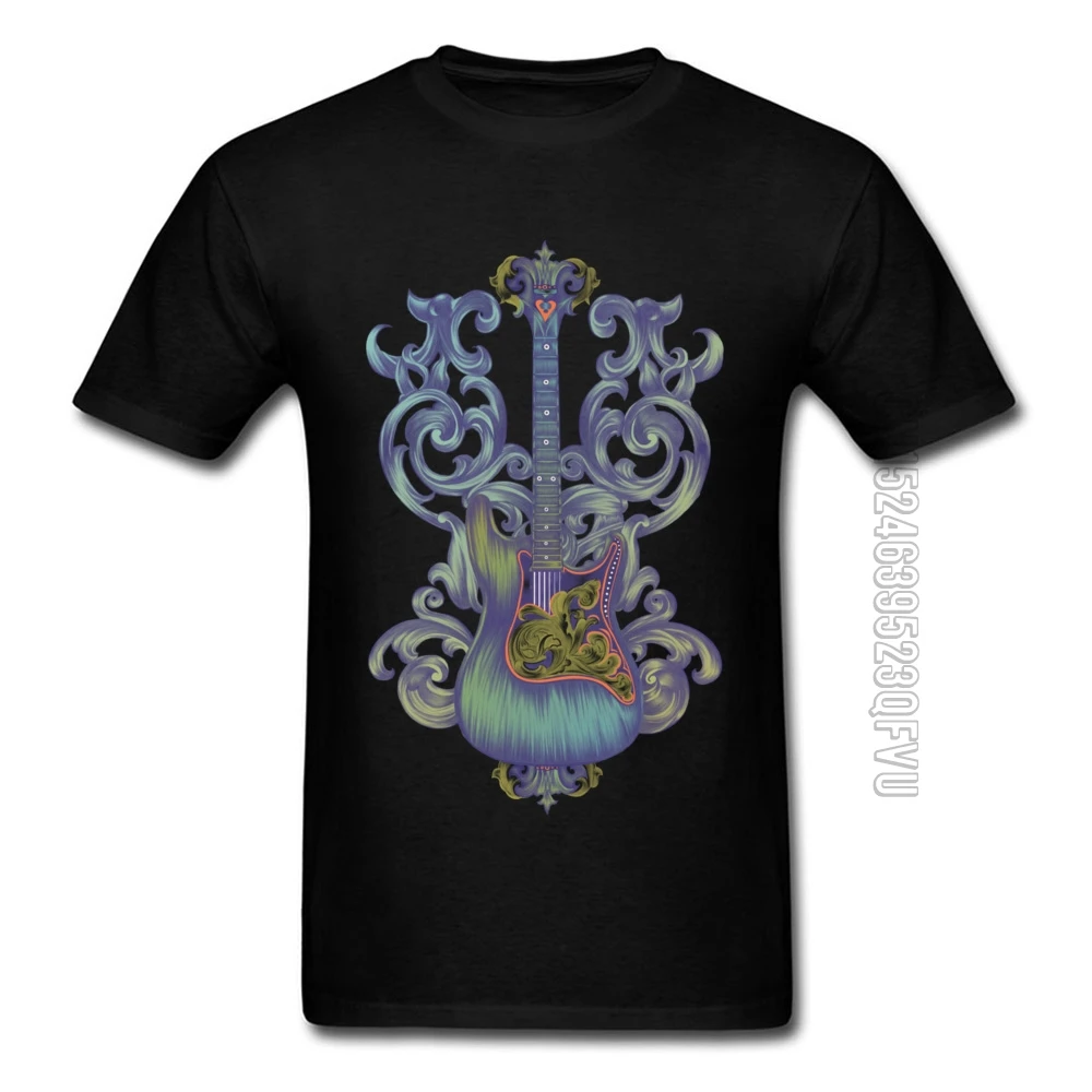 Мужские футболки с изображением ангела гитары из чистого хлопка обычная