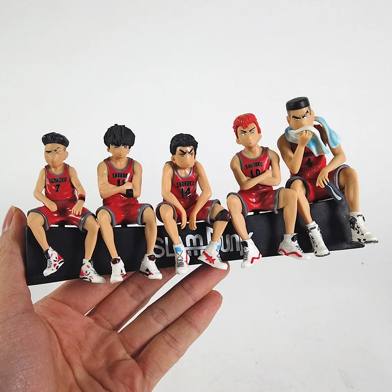 

Slam Dunk Hanamichi Sakuragi Kaede Rukawa Miyagi Ryota Hisashi Mitsui Akagi Takenori Sitting Ver PVC Figure Toy Decoration Doll