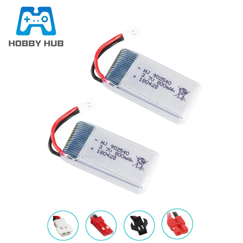 Аккумулятор Lipo для Syma X5 X5C X5S X5SC X5HW X5HC X5SW M68 X300 X400 X500 X800 HJ819, 3,7 в, 800 мАч, 2 шт., запасная деталь для радиоуправляемого дрона