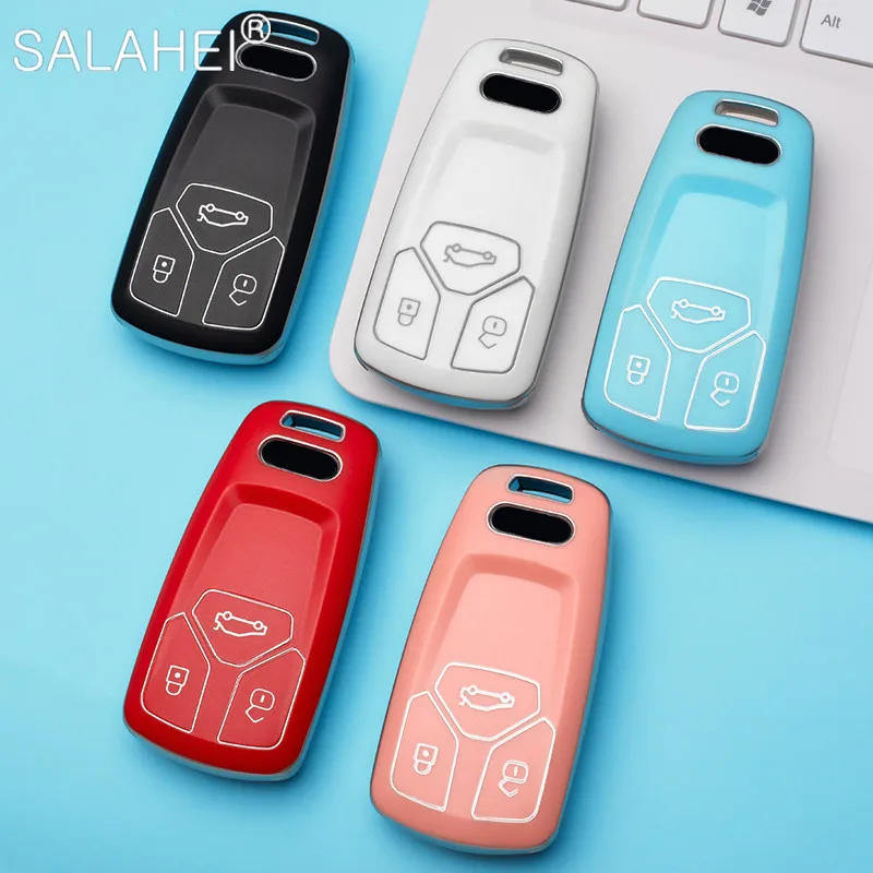 

TPU Car Key Case Cover Protection Shell For Audi A1 A3 A4 A5 A6 A7 A8 B9 Quattro TT TTS 8S Q3 Q5 Q7 2009 2010 2011 2012-2017