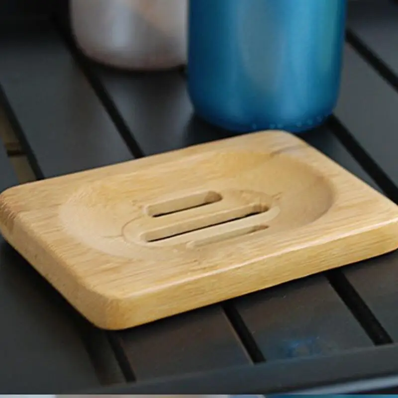 

Free shipping Home Soap Tray Holder Natural Bamboo Wooden Soaps Dish Box Case Container Wash Shower Storage Stand LX8335