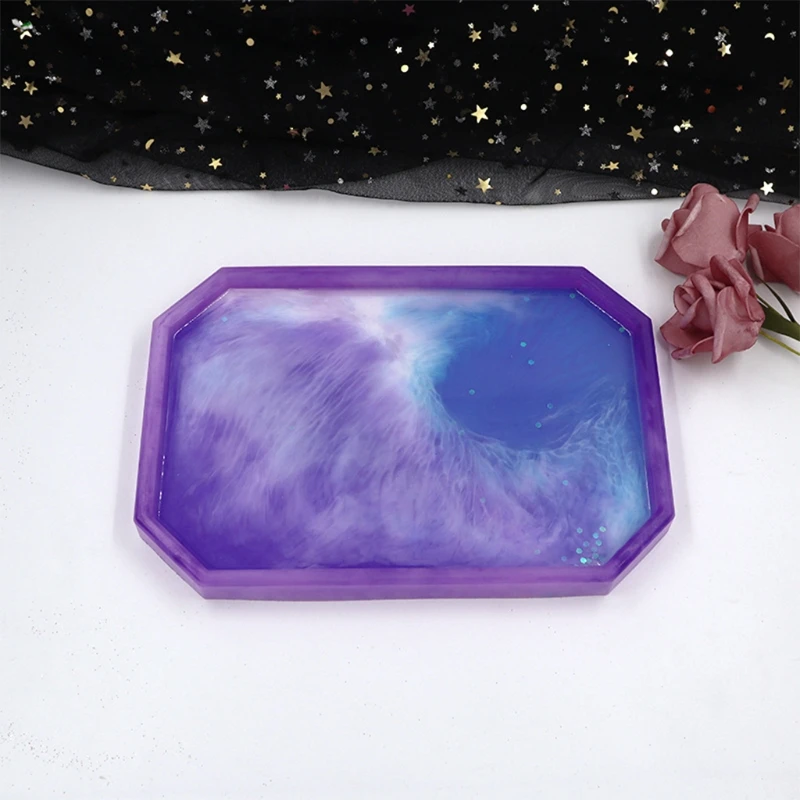 

Storage Tray Crystal Epoxy Resin Mold Plate Dish Silicone Mould DIY Crafts Tool