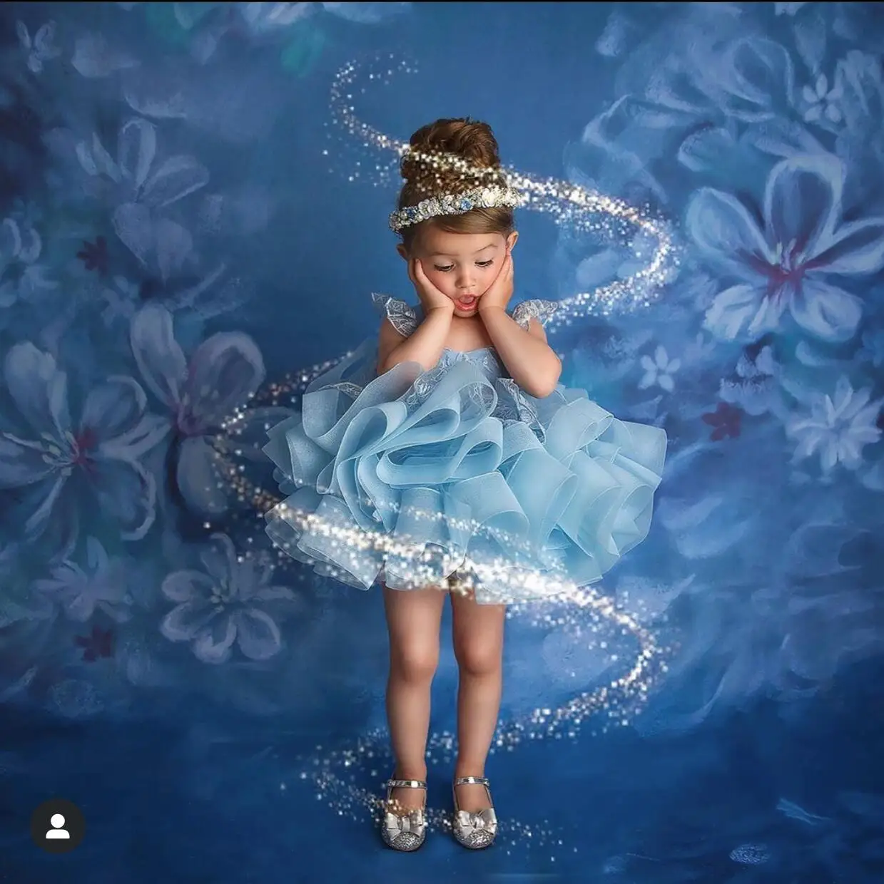 Цветочный хлопковый фон для фотосъемки темно синий муслиновый фотосессии