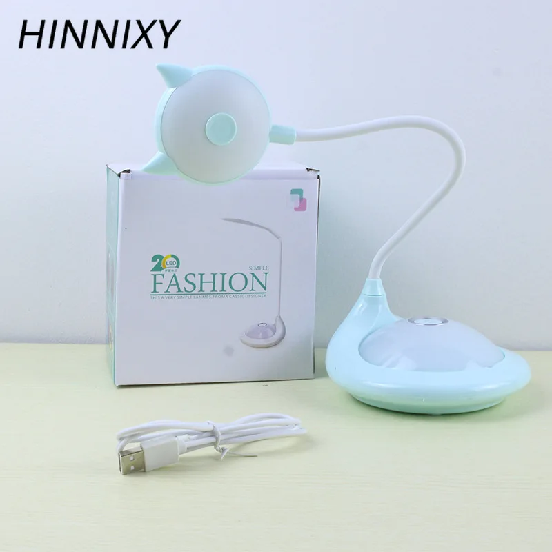 Hinnixy Настольная лампа с мультяшным котом, розовый, синий, с регулируемой яркостью, защита глаз, настольный светильник, сенсорный переключатель, для студентов, для учебы, милый декоративный светильник, светильники